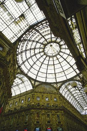 Mosaic Floor and Glass Dome in Galleria Vittorio Emanuele II in