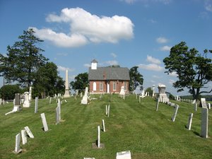 Mount Tabor Church Building, Cemetery and Hitching Lot, West Liberty